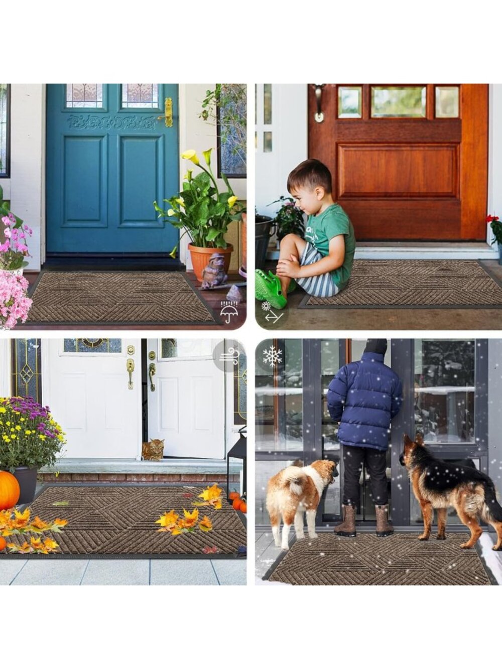 Heavy Duty Natural Rubber Doormat, Low Profile Entry Mat, Dirt Trap, Easy Clean - Picture 7 of 7